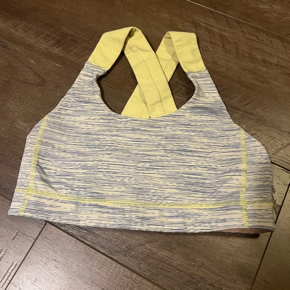 lululemon athletica Yellow and Gray Sports Bra